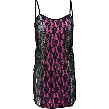 Dámské erotické šaty Sexy košilka na ramínka s krajkou Milena Dkaren Barva: Růžová, Velikost: M