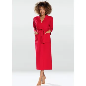 Dámský župan Bavlněný dámský župan s páskem MELISSA Barva: Červená, Velikost: 2XL