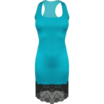 Viskózová košilka elegantní zakončená krajkou Gracja Barva: Tyrkysová, Velikost: XL