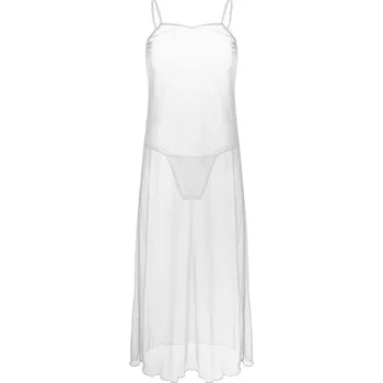 Dámská erotická souprava Sexy set dlouhé průsvitné tričko + tanga Estella Barva: Smetanová, Velikost: XL