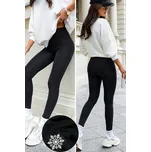 Zeštíhlující, zateplené, elastické legíny s vysokým pasem Barva: Černá, Velikost: 3XL