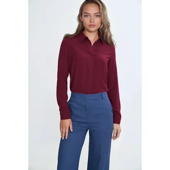Dámská košile Klasická viskózová košile K87 Barva: Bordová, Velikost: S