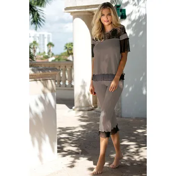 Pohodlné a příjemné pyžamo z jemné viskózové tkaniny Manuela Barva: Kapučínová, Velikost: XL