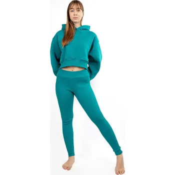 Dámský set bavlněná krátká mikina a legíny DK-K-B11 Barva: Tyrkysová, Velikost: XL