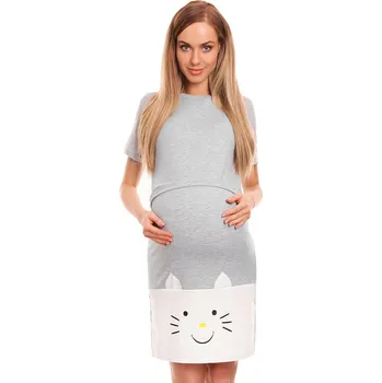 NOČNÍ KOŠILKA PRO KOJENÍ KOŤATA 0126 Barva: Šedá, Velikost: L/XL