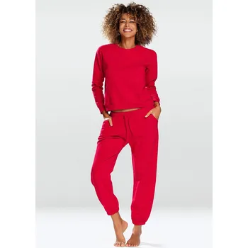 Bavlněná tepláková souprava mikina a tepláky WENEZJA Barva: Červená, Velikost: M