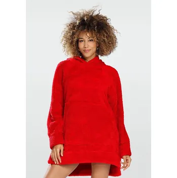 Dámská mikina Dámská plyšová mikina ARIELA Dkaren Barva: Červená, Velikost: XL