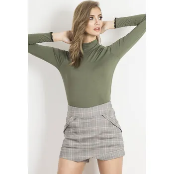 Jednobarevný přiléhavý rolák Barva: Khaki, Velikost: XL