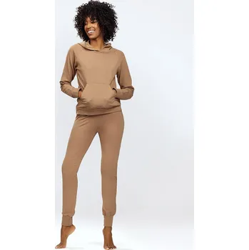 Tepláková souprava z bavlny, mikina s kapucí a tepláky SEATTLE Barva: Hnědá, Velikost: S