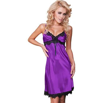 Sexy noční košilka s výstřihem a krajkou VIOLA Barva: Fialová, Velikost: 10XL