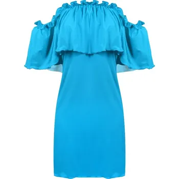 Příjemná viskózová košilka - šaty španělské HOLLY Barva: Tyrkysová, Velikost: XS