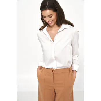 Dámská halenka viskózová halenka s límečkem B172 Barva: Smetanová, Velikost: XL