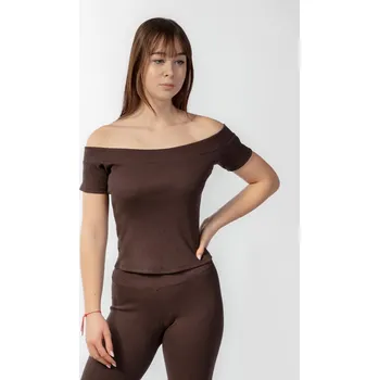 Dámská halenka Dámská halenka se spadlými rameny Bayo Dkaren Barva: Čokoládová, Velikost: L