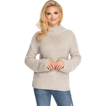 Svetr texturovaný TURTLENECK 70032 Barva: Béžová, Velikost: ONE SIZE