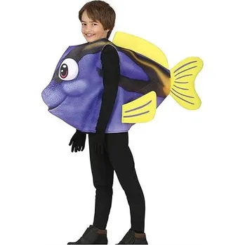 Karnevalový kostým GUIRCA Dory - fialová rybka se žlutými ploutvemi dětský univerzální kostým 5-6 let