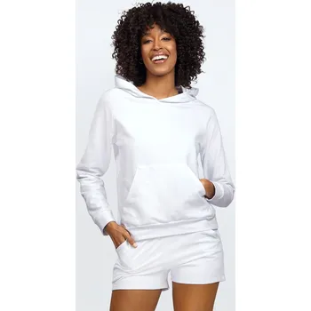 Bavlněná souprava 2v1 mikina s kapucí + šortky KOKO Barva: Bílá, Velikost: XL