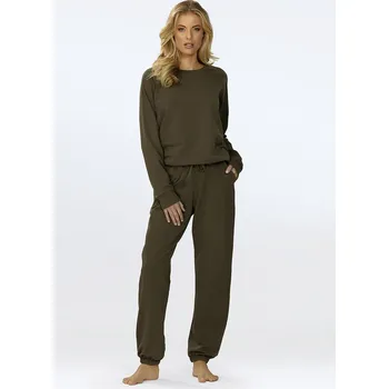 Bavlněná tepláková souprava mikina a tepláky WENEZJA Barva: Khaki, Velikost: M