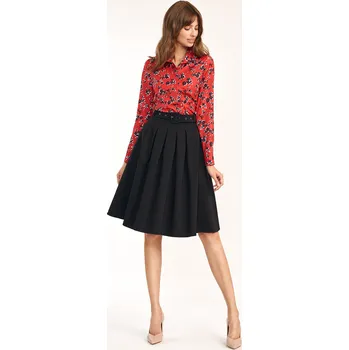 Dámská sukně midi sukně s páskem SP75 Barva: Černá, Velikost: 2XL