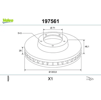 Brzdový kotouč Brzdový kotouč VALEO 197561