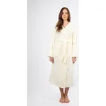 Dlouhý plyšový župan s kapucí a páskem DIANA LONG Barva: Smetanová, Velikost: XS