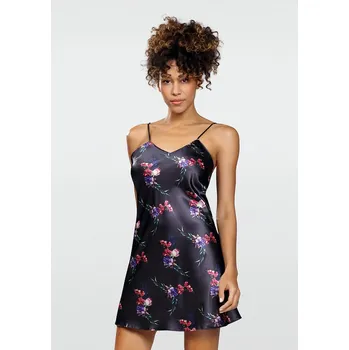 Saténová mini košilka s květinovým potiskem Flowers DK - HK Velikost: XL, Barva (Varianta): Květovaná 9