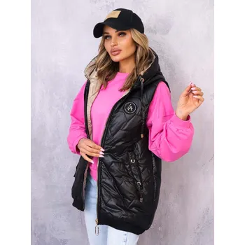 Dámská vesta Asymetrická vesta ANIMAL černá Velikost: S