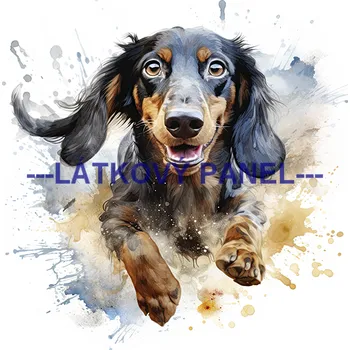 Látkový panel - Pes - PS-138 Velikost: 15x15cm, Materiál: Kočárkovina