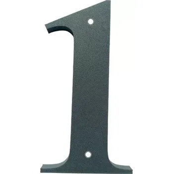 Domovní cedule Domovní číslo popisné 1 na zeď, vrata, sloupky s dírami pro vruty barva antracit, výška 170 mm (Domovní číslo 1 antracit s dírami)