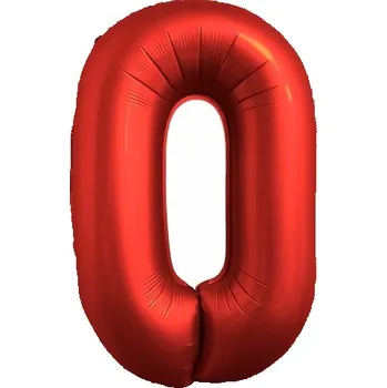 Balónek Balónek chromový číslice "0" červený 86 cm