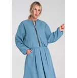 Krátká bunda na zip s pružným lemem M1198 Barva: Modrá, Velikost: S/M