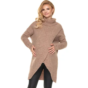 Dámské termoprádlo Chlupatý dámský rolák těhotenský a kojenecký svetr 30078 Barva: Kapučínová, Velikost: ONE SIZE