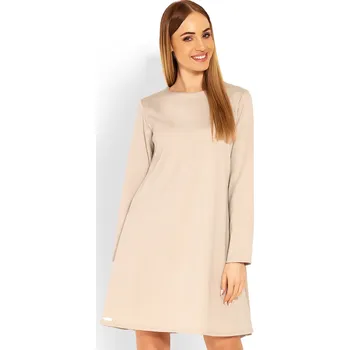 Dámské šaty Klasické trapézové šaty 1359 Barva: Béžová, Velikost: L/XL