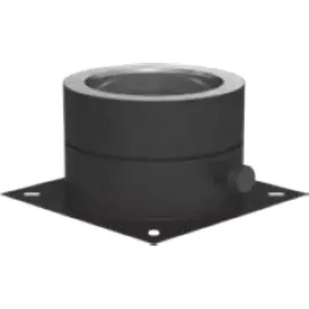 Základová deska s bočním odtokem kondenzátu pro montáž na sokl DWETN66 Black, tl. 0,5 mm, prům. 180 mm