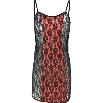 Dámské erotické šaty Sexy košilka na ramínka s krajkou Milena Dkaren Barva: Korálová, Velikost: L