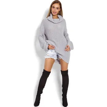 Masivní rolák dámský se širokými rukávy 70012 Barva: Šedá, Velikost: ONE SIZE