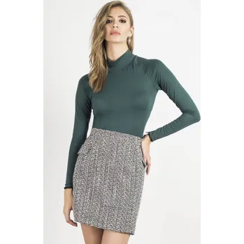 Dámská sukně Texturovaná mini sukně s imitaci kapes Barva: Černo-Bílá, Velikost: S