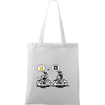 Cyklistika na co myslím - Taška bavlněná - 42 x 38 cm ( Bílá )