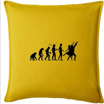 Polštář Evoluce tanec - tančící dvojice - Polštář 50x50 - 50x50 - Pouze potah ( Žlutá )