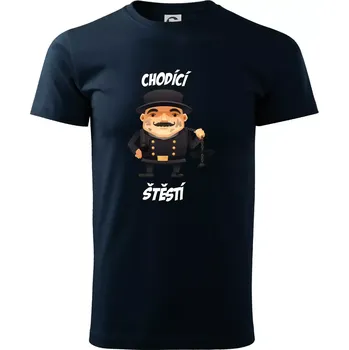 Kominík chodící štěstí - Triko extra velké (5-8XL) - 8XL ( Námořní modrá (velmi tmavá - téměř černá) )