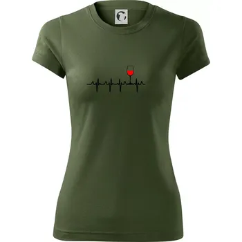 Dámské tričko Víno ekg - Dámské Fantasy sportovní (dresovina) - XL ( Khaki )