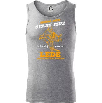 Hokejista- možná jsem starý muž - Tílko pánské Core - S ( Tmavě šedý melír )