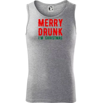 Merry Drunk I'm Christmas - Tílko pánské Core - L ( Tmavě šedý melír )