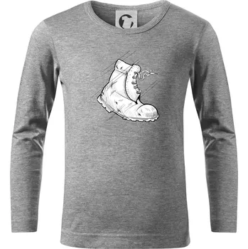 Chlapecké tričko Boty do nepohody - Triko dětské Long Sleeve - 158 cm/12 let ( Tmavě šedý melír )