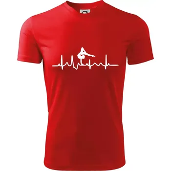 Chlapecké tričko EKG tanec - na rukou - Dětské triko sportovní (dresovina) - 146 cm/10 let ( Červená )