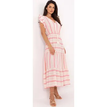 Dámské šaty Dámské bílé maxi šaty s pružným pasem FPrice, jedna velikost