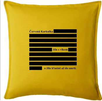 Polštář Červená karkulka žila s vlkem - Polštář 50x50 - 50x50 - Pouze potah ( Žlutá )