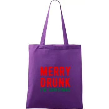 Merry Drunk I'm Christmas - Taška bavlněná - 42 x 38 cm ( Fialová )
