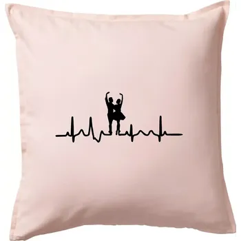 Polštář EKG tanec - pár - Polštář 50x50 - 50x50 - Pouze potah ( Světle růžová )