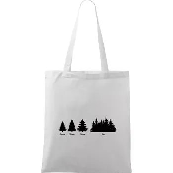 Nákupní taška Evoluce lesa - Taška bavlněná - 42 x 38 cm ( Bílá )