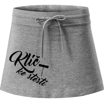 Dámská sukně Klíč ke štěstí vývrtka jednoduchá - Sportovní sukně - two in one - S ( Tmavě šedý melír )